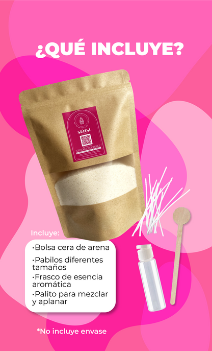 3 bolsas de cera perlada de arena (4 aromas disponibles)